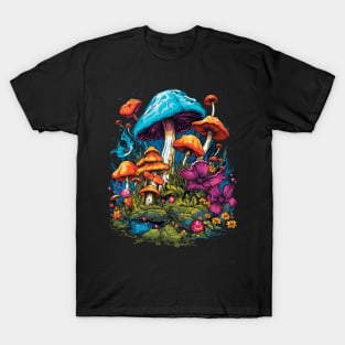 Cottagecore Aesthetic Mushrooms And flowers T-Shirt